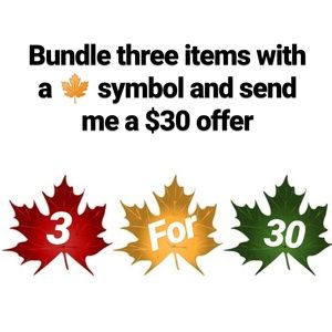 3 for 30 on any items with a 🍁 symbol